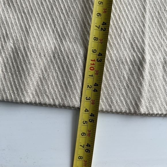 ZARA HIGH RISE FULL LENGHT PANTS JEANS BEIGE STRIPE size M 2652 785 - Picture 2 of 4